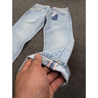 quần jean nam le:vi's màu xanh bạc japan 🇯🇵 chất denim selvedge dáng đứng