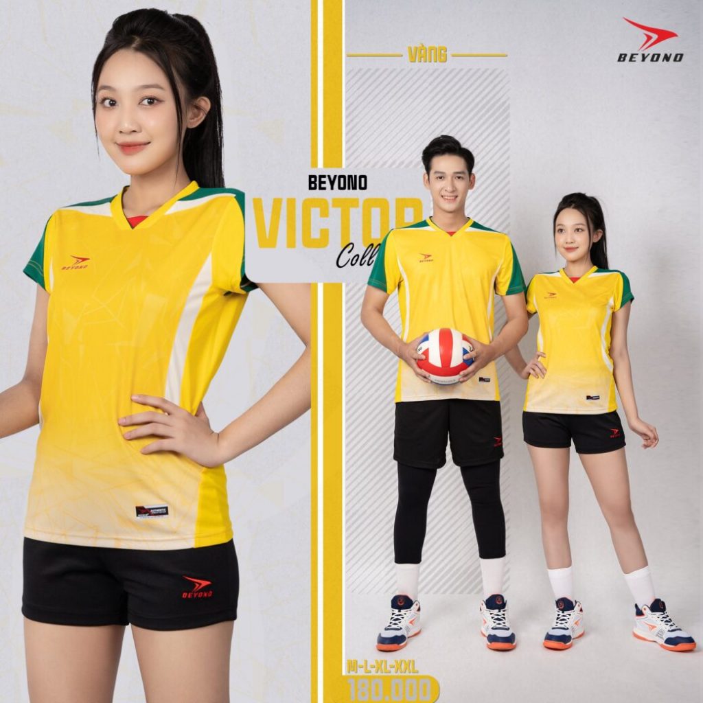 Bộ Quần Áo Bóng Chuyền Nam Nữ Beyono Victor Chính Hãng, Áo Thể Thao Beyono Chất Vải Cao Câp Mềm Mại
