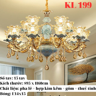 Đèn Chùm Phale 15 Chao Đèn Cao Cấp,Phong Cách Sang Trọng,Trang Trí Phòng Khách,Nhà Hàng,Khách Sạn.