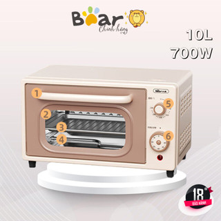 Lò nướng điện mini dung tích 10L Bear DKX-F10L5, 700W, Điều chỉnh nhiệt độ và thời gian, BH 18 Tháng