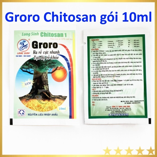 2 Gói Ra rễ cực mạnh Groro Chitosan (gói 10ml)