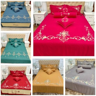 Bộ chăn ga gối phủ trần  Satin  7 món siêu đẹp