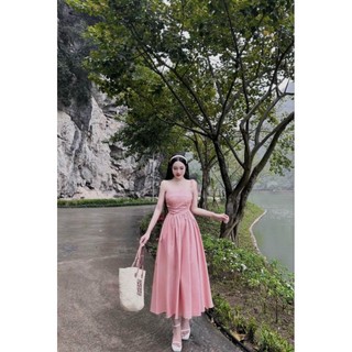 Dầm 2 dây thời trang nữ chất vải lụa 100D có mút ngực,