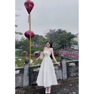Dầm 2 dây thời trang nữ chất vải lụa 100D có mút ngực,