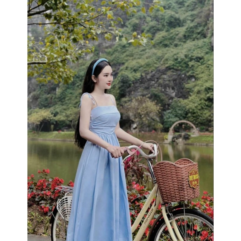 Dầm 2 dây thời trang nữ chất vải lụa 100D có mút ngực,