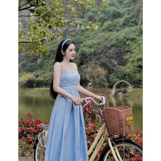 Dầm 2 dây thời trang nữ chất vải lụa 100D có mút ngực,
