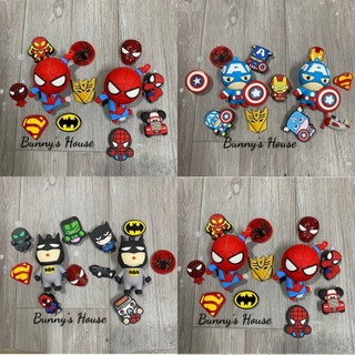 Jibbitz, sticker, set charm siêu nhân trang trí dép sục , dép cross