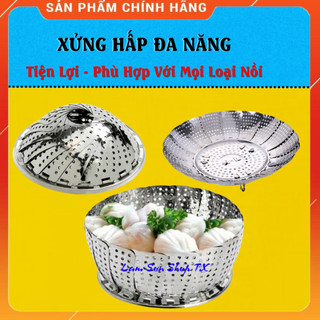 Vỉ hấp, xửng hấp, khay hấp inox gấp xòa tiện dụng, phù hợp với mọi kích thước nồi