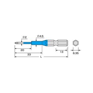 Vỉ 2 mũi vít 1 đầu Anex ACD-00065