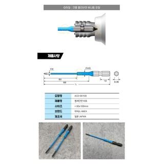 Vỉ 2 mũi vít 1 đầu Anex ACD-00100