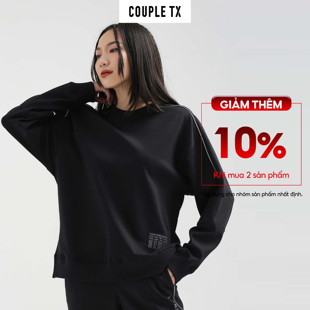 Áo Sweater Nữ Couple TX In Phản Quang Thân Sau WSW 2016