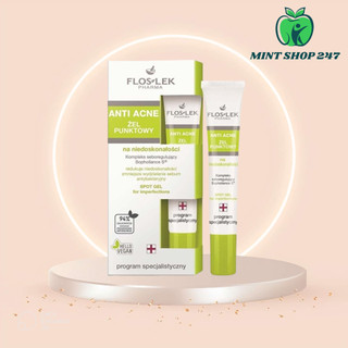 Gel Chấm Mụn Floslek Anti Acne Bacterial Intense Anti Acne Da Dầu Mụn 20g