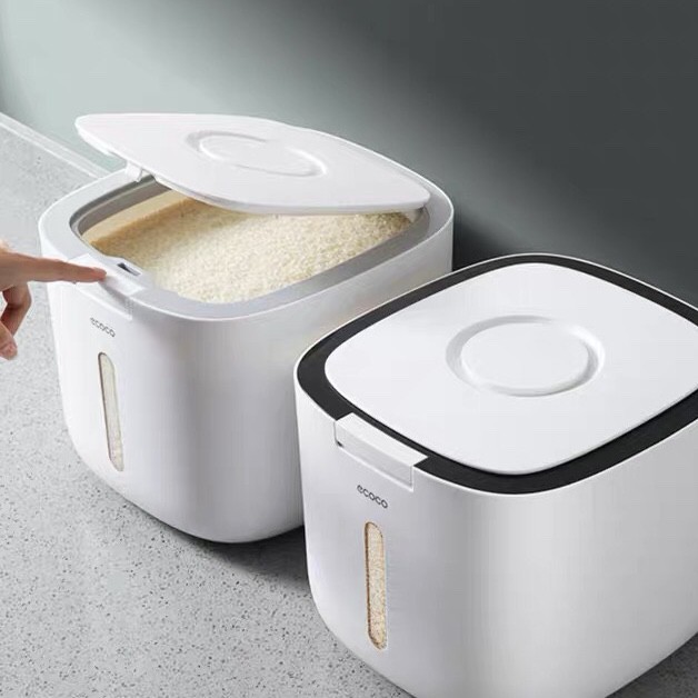 Thùng Đựng Gạo Nhà Bếp ECOCO Loại 5 và 10 Kg Tặng Kèm Cốc Đong, Chống Thấm Chống Ẩm Chống Mối Mọt