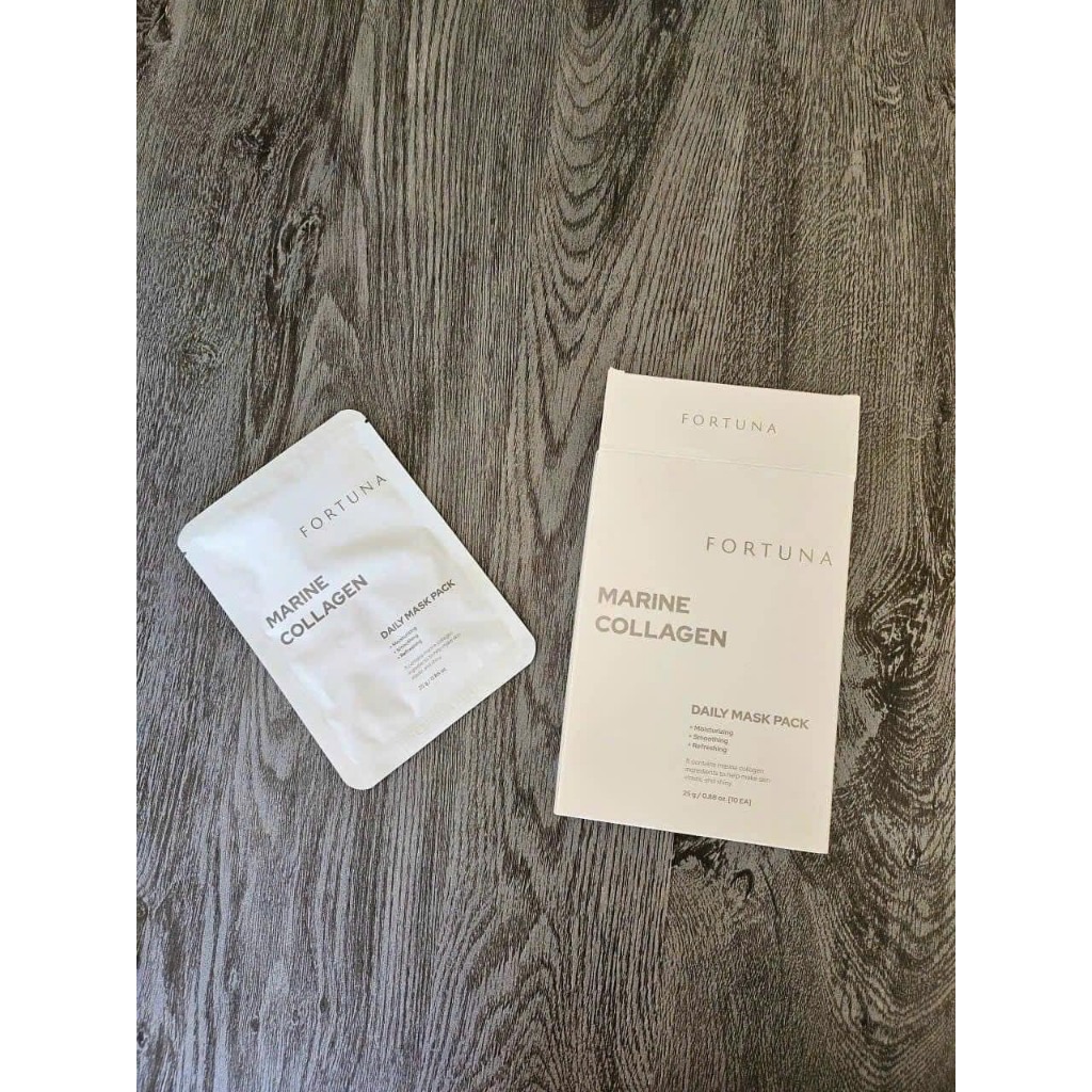 Mặt Nạ Cấp Ẩm Thuần Chay Fortuna Marine Collagen Daily Mask Pack