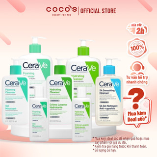 Sữa rửa mặt cerave hydrating/foaming cleanser sữa rửa mặt cerave cho da thường, da khô, da dầu 30ml/88ml/236ml/473ml