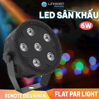 Đèn led sân khấu 6w rgb par light dmx 512 mini có remote điều khiển