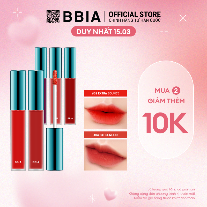 Son Kem Lì Bbia Last Velvet Lip Tint Version 1 (5 màu) 5g Bbia Official Store