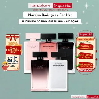 Nước Hoa Nữ Narciso Hồng Narciso Trắng Nar Đen Musc Noir Rose 10ml - Namperfumee