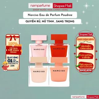 Nước Hoa Nữ Narciso Cam Lùn Narciso Hồng Lùn Narciso Đỏ Lùn Narciso Crystal Poudree Ambree Rouge 10ml - Namperfumee