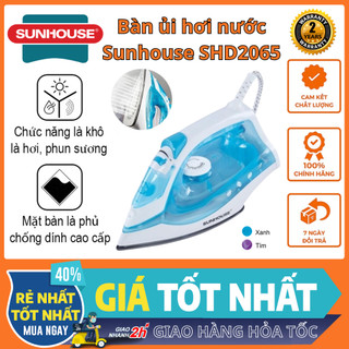 Bàn ủi hơi nước sunhouse SHD2065 phun hơi mạnh mẽ là công suất lớn 1600w phù hợp nhiều loại vải tự 5 chế độ là BH 2 năm