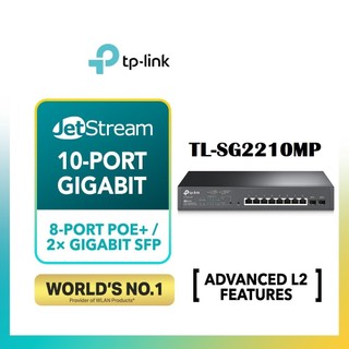 Switch poe gigabit tp-link tl-sg2210mp smart switch 150w 8 port poe+, 2 port sfp, chia vlan. hàng chính hãng