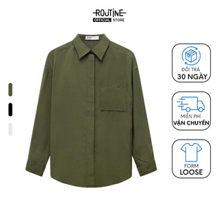 Áo Sơ Mi Nữ Viscose Tay Dài Trơn Xẻ Sau Form Loose - Routine 10F22SHLW010