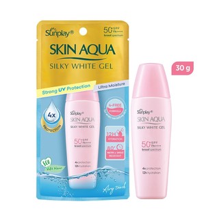 Gel chống nắng dưỡng da trắng mượt Sunplay Skin Aqua Silky White Gel SPF 50+, PA++++ 30g