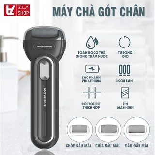 Máy chà gót chân tẩy tế bào chết pin tích điện 3 đầu mài dụng cụ chà gót chân chuyên dụng chết an toàn 3000mha
