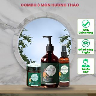  COMBO HƯƠNG THẢO  Gồm 01 Dầu Gội Hương thảo + 01 Ủ Tóc Thảo Mộc + 01 Xịt Tóc Hương Thảo  