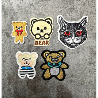 Sticker logo thêu gấu các loại