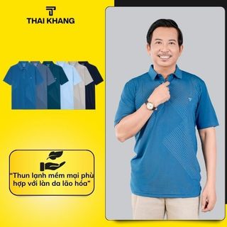 Áo thun polo nam THÁI KHANG vải thun lạnh mặc cực mát co dãn 4 chiều APOLO13