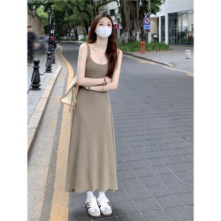 Đầm body nữ 2 dây kiểu dáng basic tôn dáng tôn eo chất thun tăm mùa hè mặc mát thời trang ulzzang GABY
