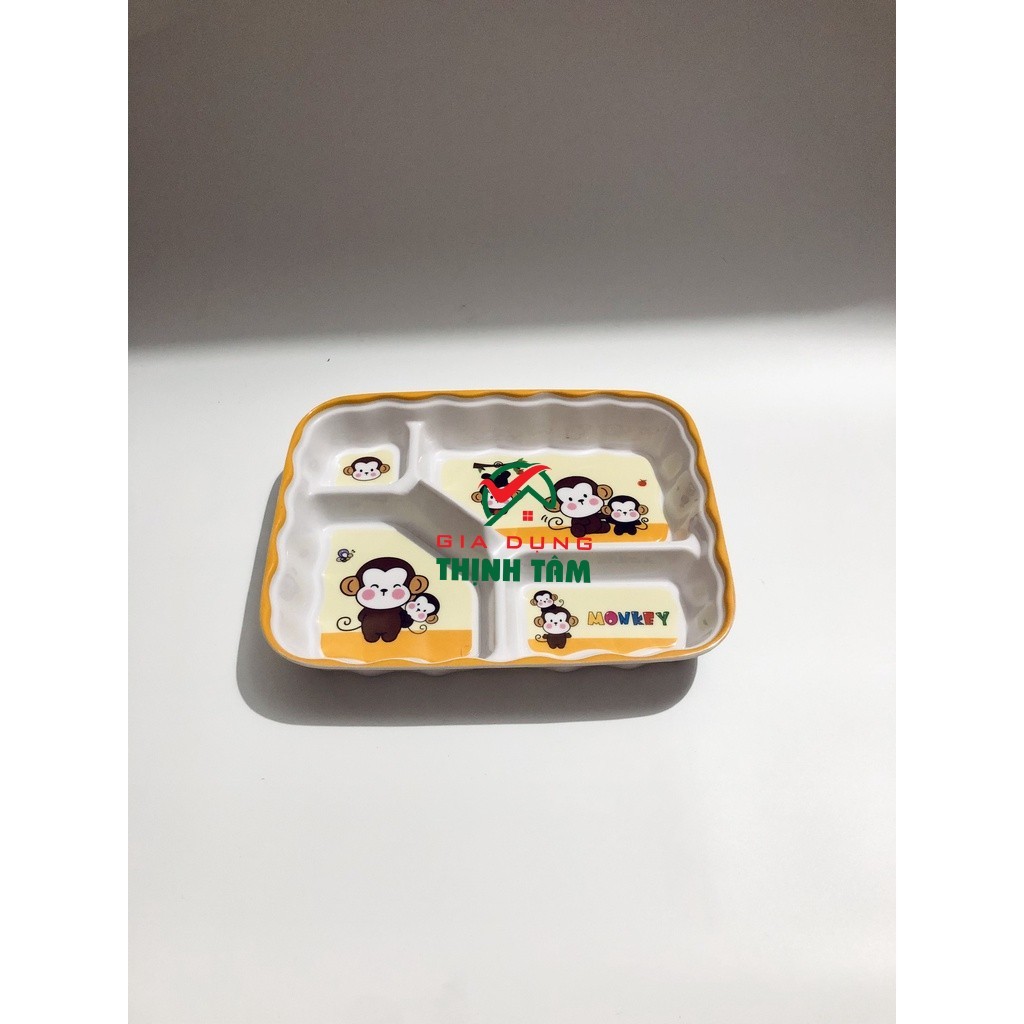 Bát Ăn Dặm Cho Bé - Khay nhựa, Dĩa Nhựa chia cơm 1 2 3 4 ngăn FATACO