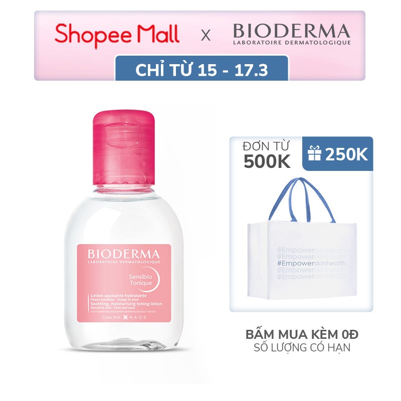 Dung dịch cân bằng dưỡng ẩm và làm dịu da Bioderma Sensibio Tonique - 100ml