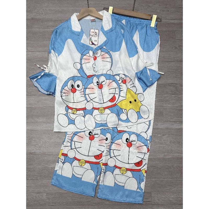 Pijama lụa xước , Đồ Bộ Doremon