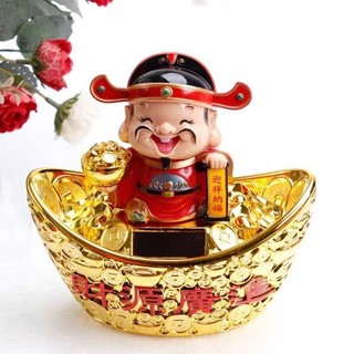 Tượng Thần Tài Chạy Năng lượng Mặt trời - Ông thần tài gật đầu mang lại may mắn tài lộc, quan lộ thăng tiến cho gia chủ