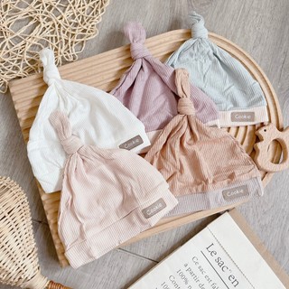 Mũ Chóp Phối Bo Cookie Chất Cotton Mềm Mát Cho Bé Sơ Sinh