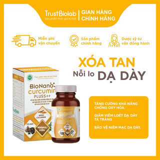 [Hộp 30 viên] Bio Nano Curcumin Pluss ++ Giảm viêm loét dạ dày, tá tràng, bảo vệ niêm mạc dạ dày - DƯỢC BIOLAB