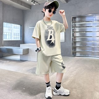 Đồ bộ mùa hè cho bé trai. Set bộ thể thao mẫu chữ B chất cotton co giãn 4 chiều cho bé trai từ 15-45kg