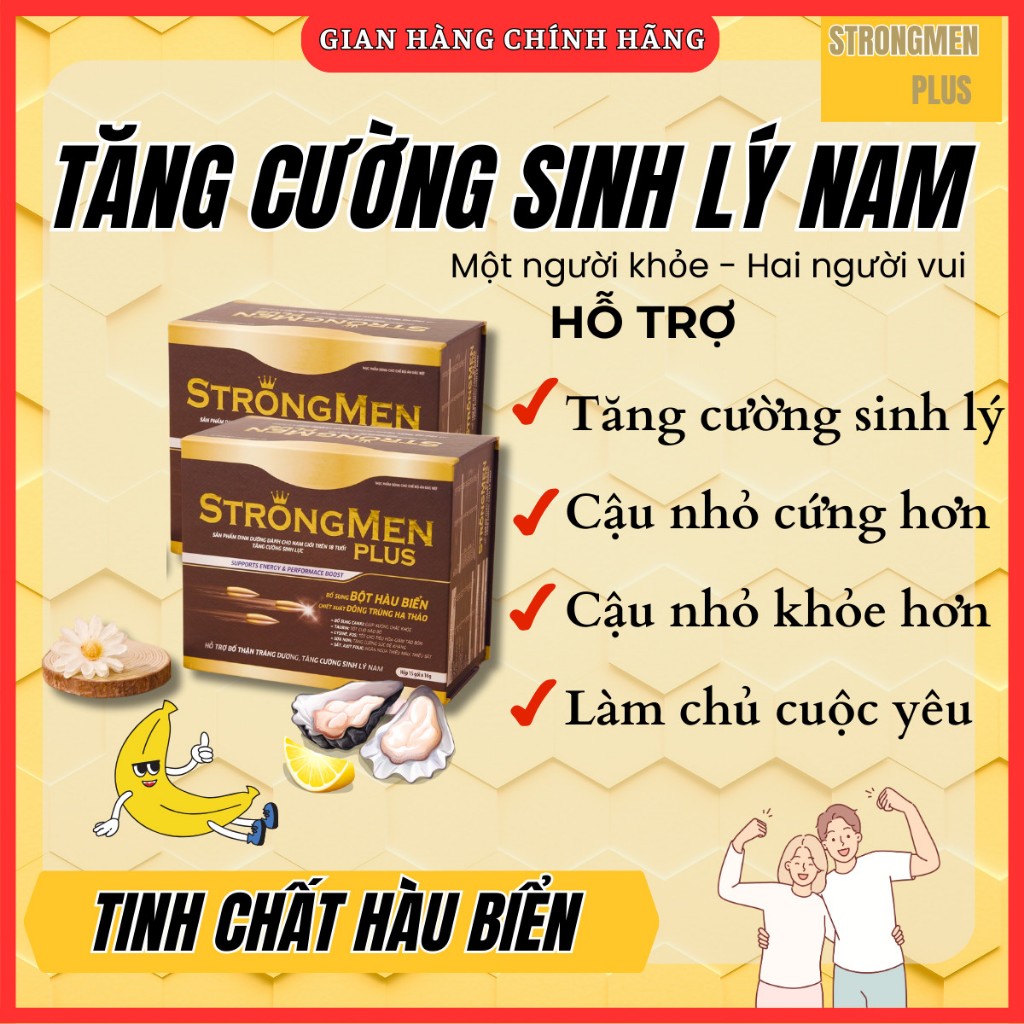 Tăng Cường Sinh Lý Nam STRONG MEN PLUS, Hỗ Trợ Nam Giới Hết Xuất Tinh Sớm,  Yếu Sinh Lý