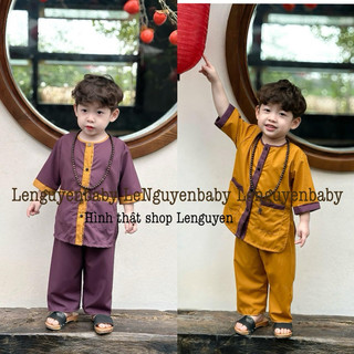 ĐỒ LAM đi chùa cho bé, Pháp phục đi chùa chất vải kate, mềm mại, thoáng mát vải loại 1