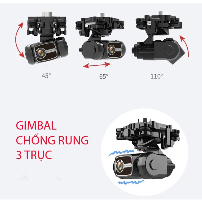 Flycam M218, flycam cao cấp có gimbal chống rung 3 Trục, camera 4K sắc nét, động cơ không chổi than, thời lượng bay lâu | BigBuy360 - bigbuy360.vn