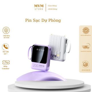 Pin Sạc Dự Phòng 20000mAh 4 Đầu Ra Dùng Cho Các Thiết Bị Điện Thoại Thông Minh Tiện Lợi Mang Theo (MVM Store)