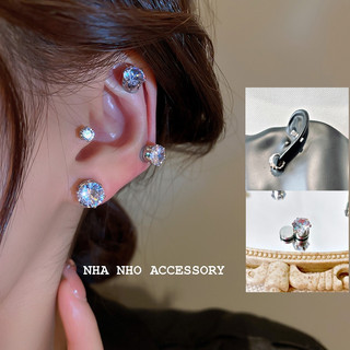 Một đôi bông tai nam châm hạt đá 5mm không cần xỏ lỗ nhanho