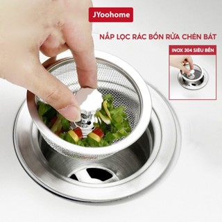 Giỏ Lọc Rác Bồn Rửa Bát JYoohome Inox 304 Chống R,ỉ Nắp Lọc Rác Bồn Rửa Chén Lọc Cặn Rác Thông Minh