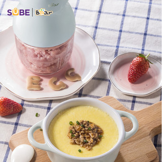 Combo Ăn Dặm Nồi Nấu Chậm 2,5L Bear SUBE003 Và Máy Xay 0,3L B03V8 Cối Thủy Tinh 8 Lưỡi Bản Cao Cấp Xay Cháo Rau Củ ChoBé