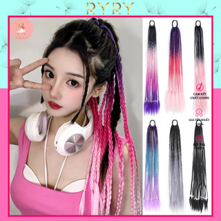  Tóc Giả Thắt Bím Nhuộm Màu Ombre 60cm Thời Trang Dành Cho Nữ- Phụ kiện RYRY 