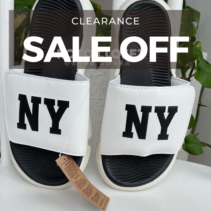 ( XẢ KHO)(Chính Hãng) Dép Shoopen quai dán Navy NY Cushion Slide Màu Trắng