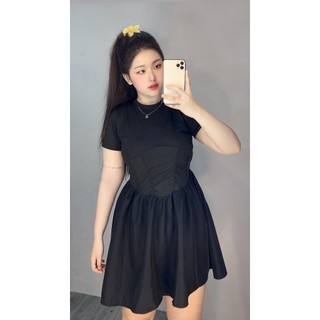 Đầm cổ tròn xương cá bigsize