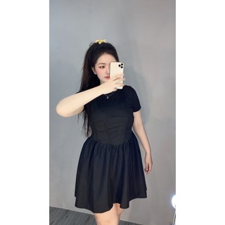Đầm cổ tròn xương cá bigsize